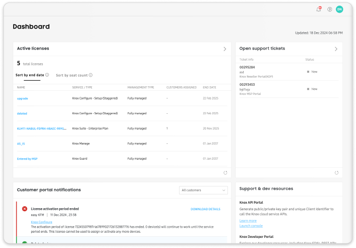 Simplify management with the Knox MSP Portal